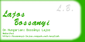 lajos bossanyi business card