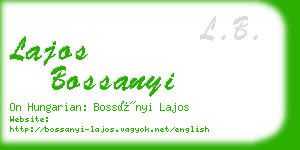 lajos bossanyi business card